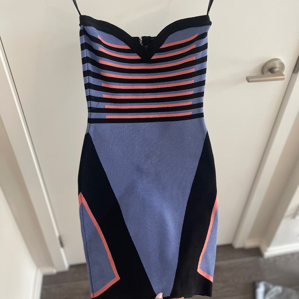 Marciano Purple Strapless Bandage Dress , Size XS